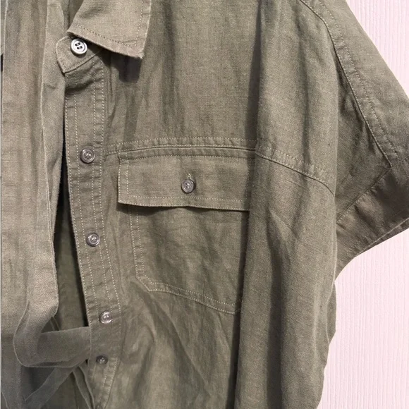 Lord & Taylor Dark Green Dress with Red Accents - Picture 3 of 4